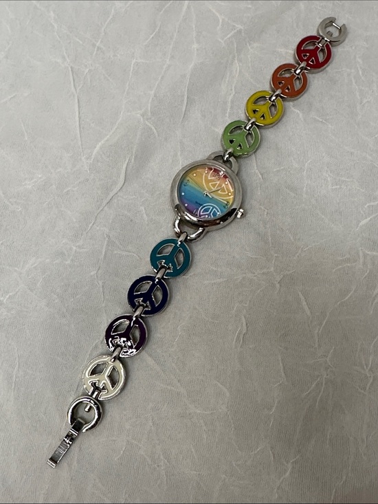 Accessories - Rainbow Peace Sign Bracelet Watch